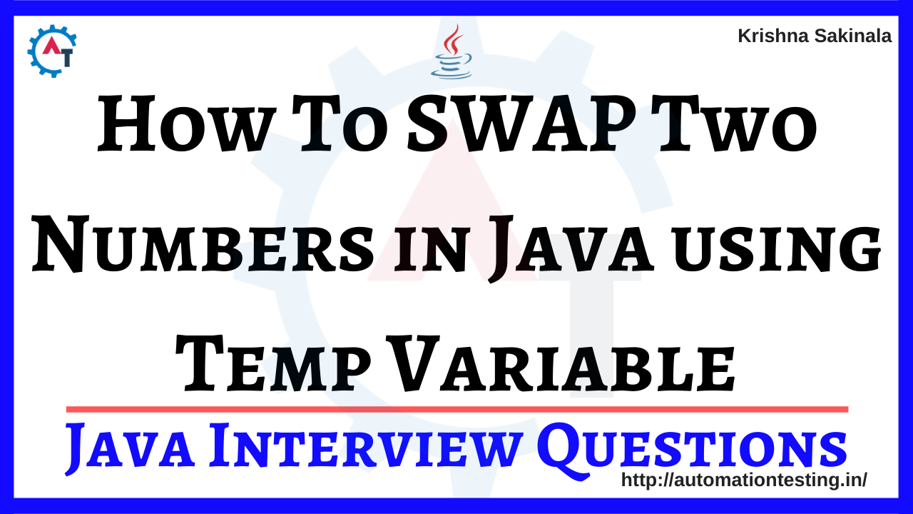 How to Swap Two Numbers in Java with Temp Variable