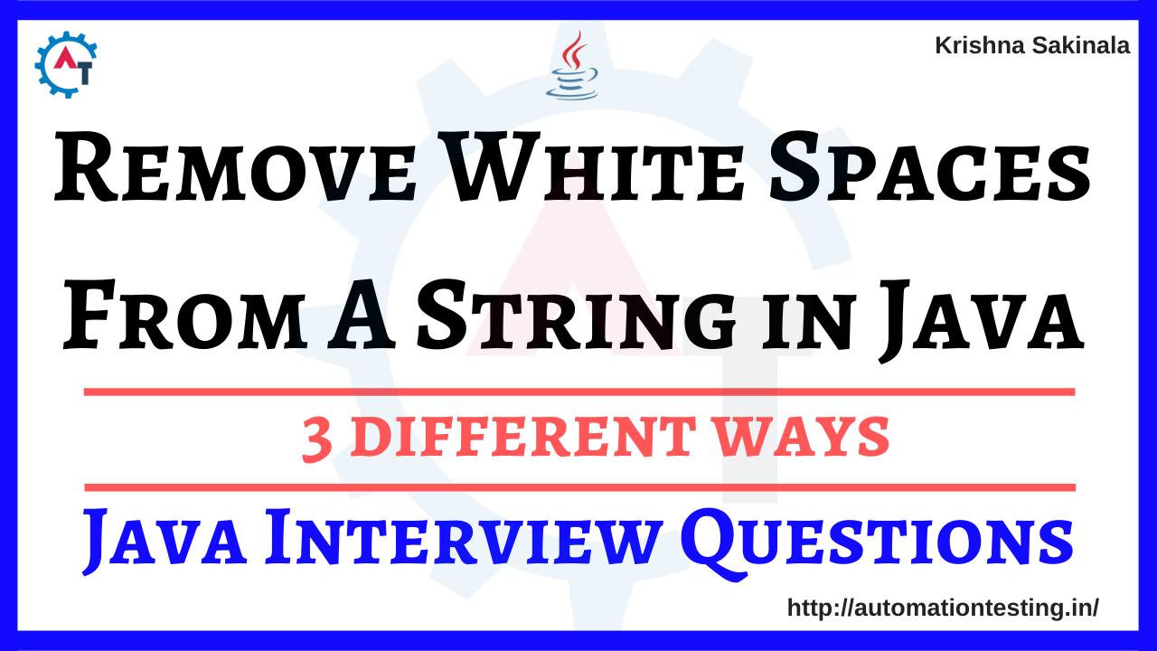 Remove White Spaces From A String in Java