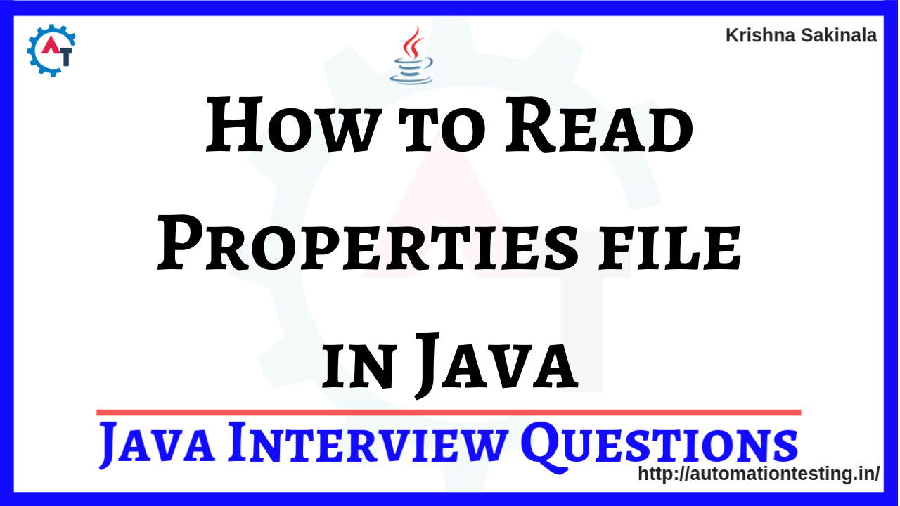 How to Read Properties file in Java